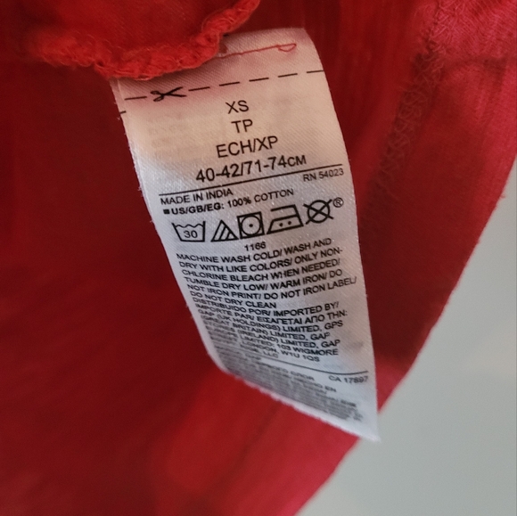 Mens XS gap - tropical graphic tee iconic logo  -  red - Picture 4 of 6